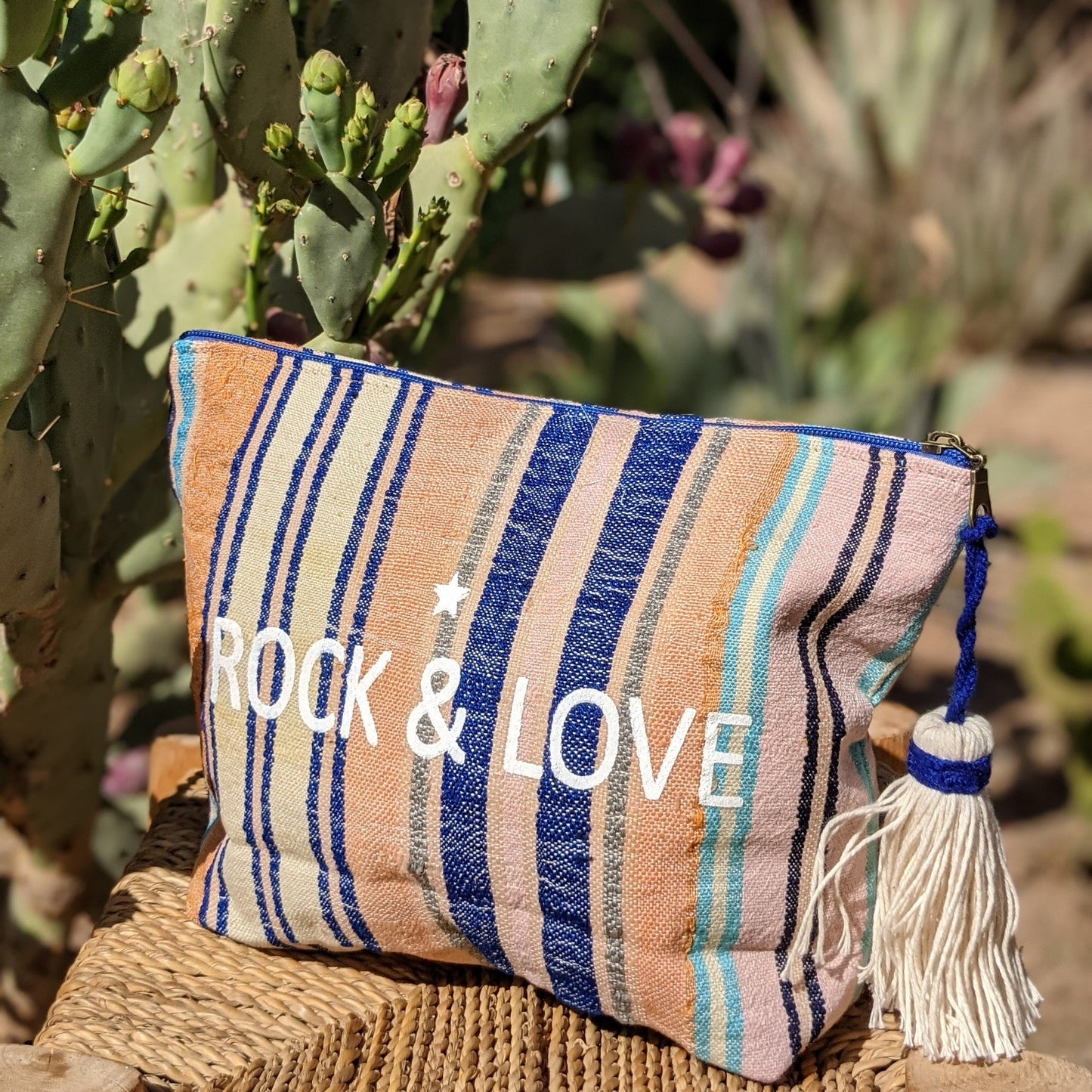 Chacha d'amour | Trousse de toilette voyage ou trousse personnalisée ROCK-LOVE en haik Trousses de toilette chacha d'amour N°1 